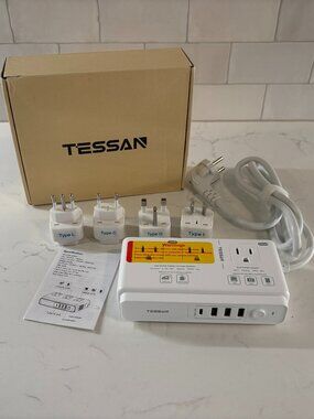 Tessan Worldwide Power Transformer and Electrical/USB Plug Travel Adapter Kit